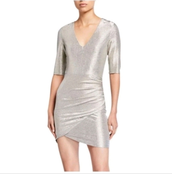 Alice + Olivia Judy dress with metallic  V-Neck Mini Dress 0 New without tags. - Picture 12 of 16